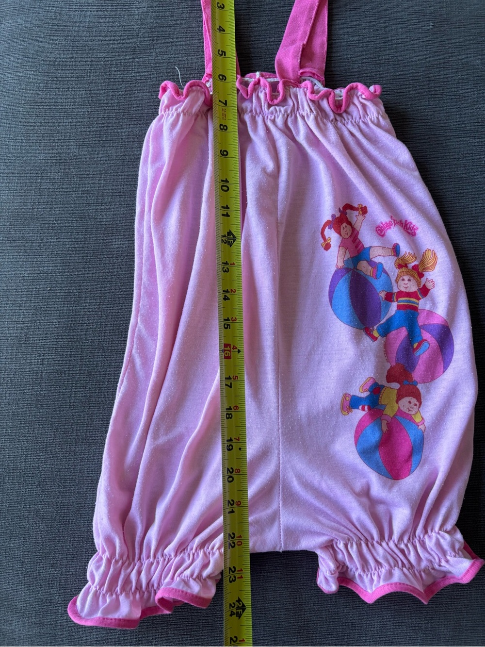 Vintage 80s Cabbage Patch Kids Pink Pajama Romper Wundies Size 8 - Picture 5 of 7